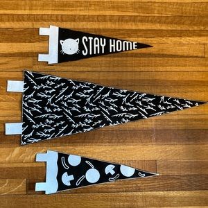 Stay Home Club pennants wall decor